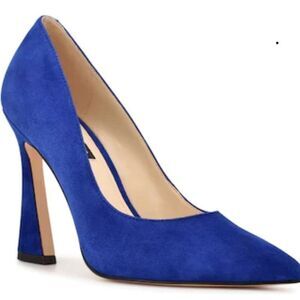 ⛱️🔸️NIB Nine West Cobalt Trendz Leather Suede Pointy Toe Pumps Size 8